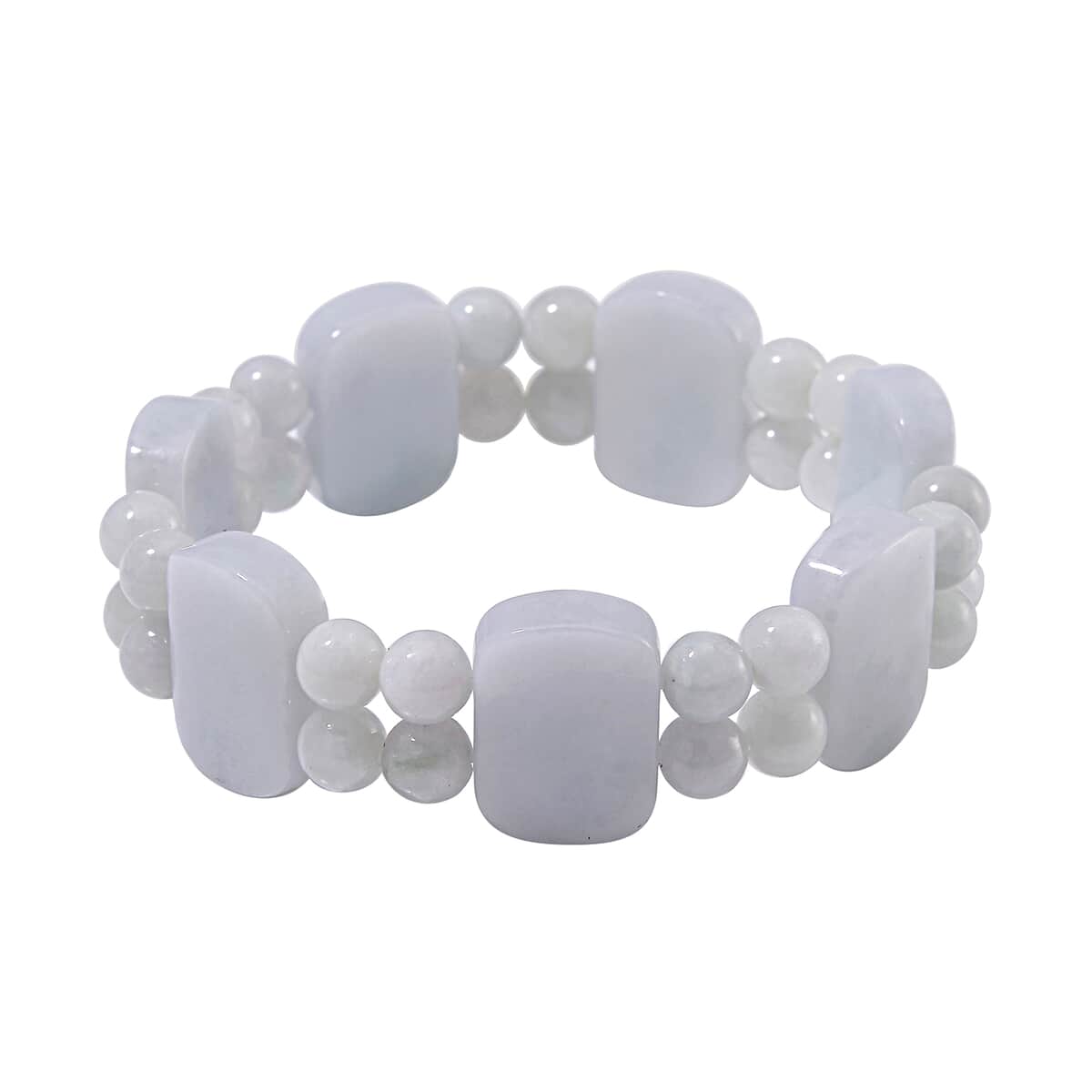 Natural Jade 300.00 ctw Beaded Stretch Bracelet with Fish Charm image number 3