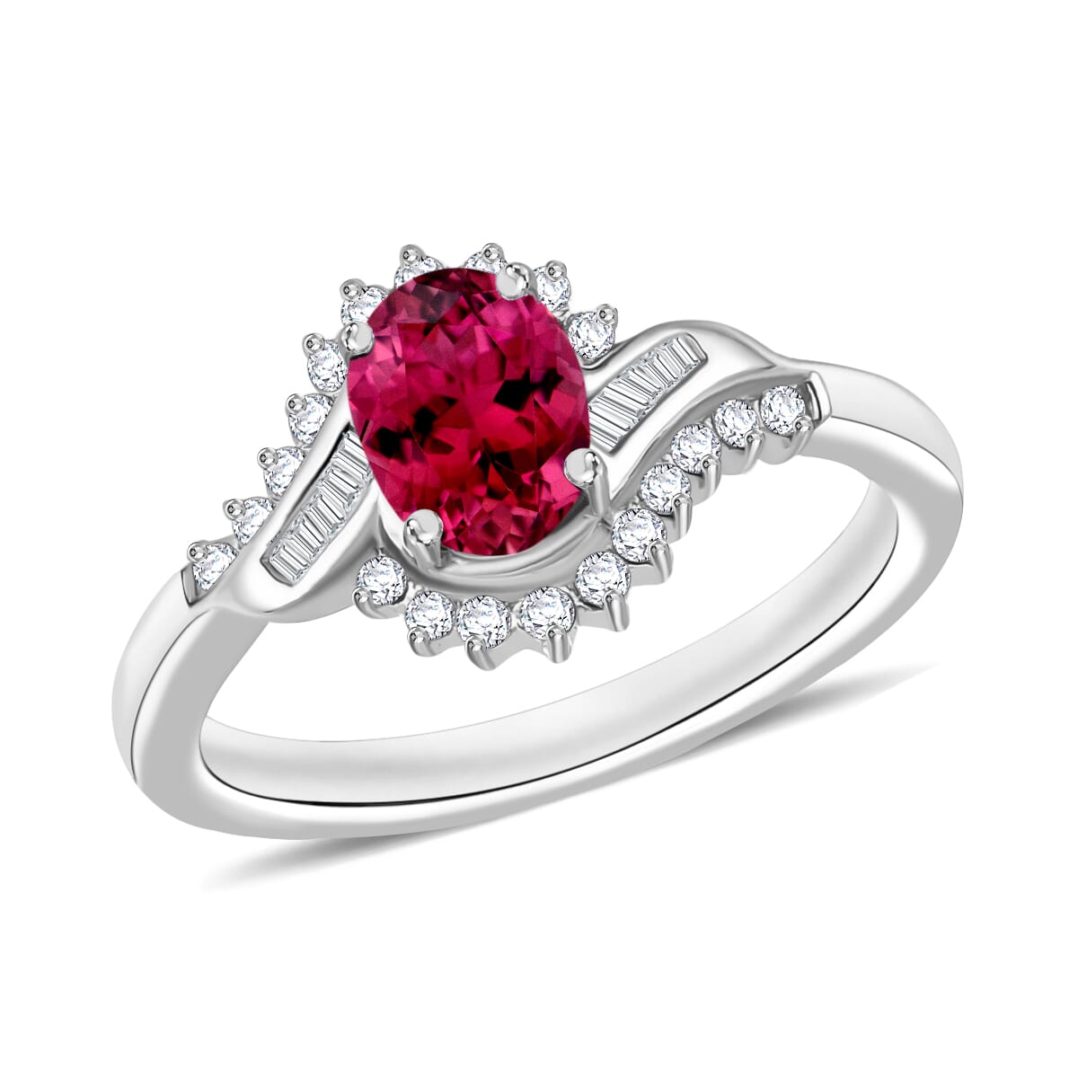 ファッション姫 通販 Buy Iliana 1.10 Diamond SI G-H and Rubellite Fino Ouro AAA バレエ