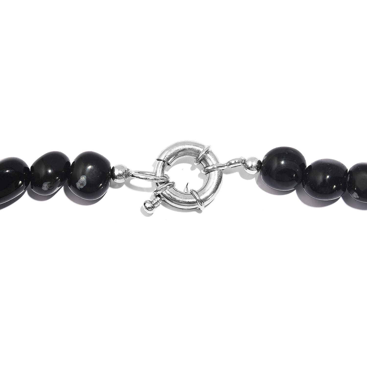 Black Agate 415.00 ctw Necklace in Platinum Bond 20 Inches