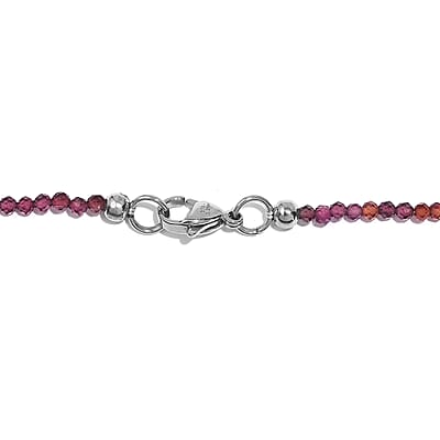 Gold Sandstone and Rhodolite Garnet 140.00 ctw Beaded Necklace in Stainless Steel 20 Inches