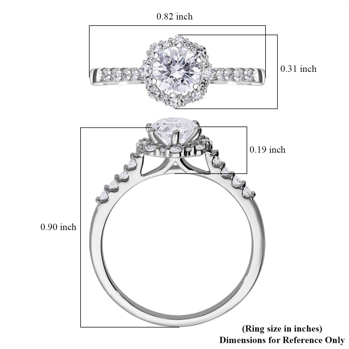 Luxuriant Lab Grown Diamond E-F VS 1.00 ctw Ring in 10K White Gold (Size 6.0) image number 5