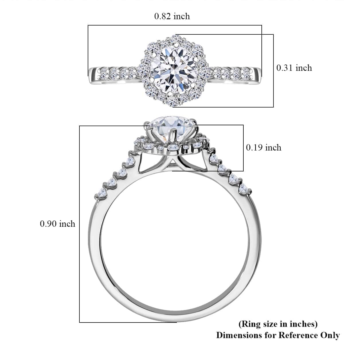 Luxuriant Lab Grown Diamond E-F VS 1.00 ctw Ring in 10K White Gold (Size 8.0) image number 5