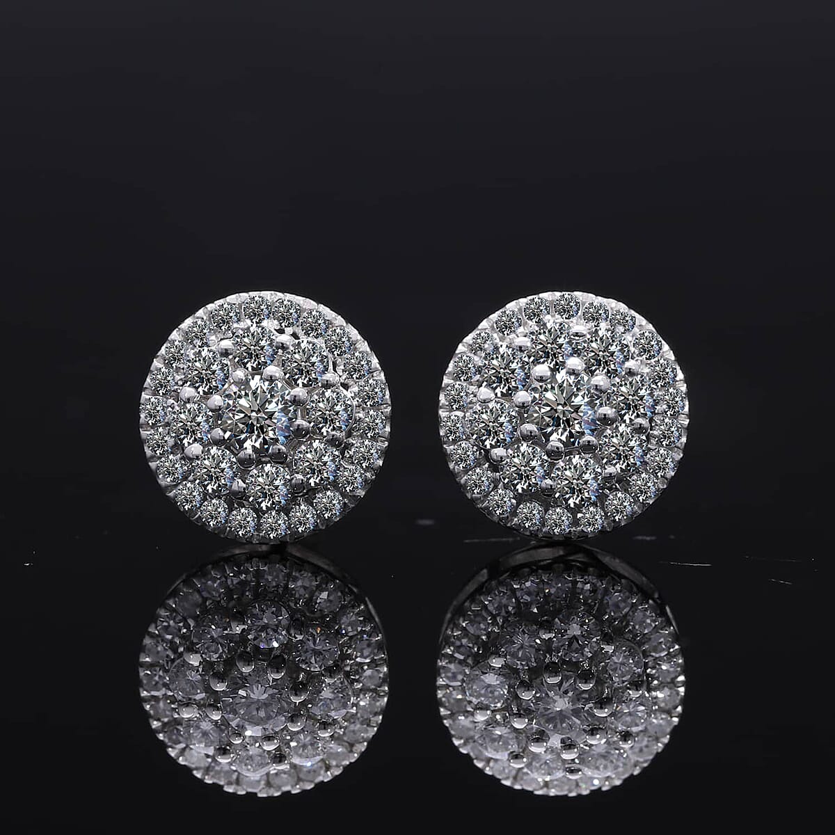 Luxuriant Lab Grown Diamond G-H SI 0.50 ctw Earrings in Platinum Over Sterling Silver image number 1