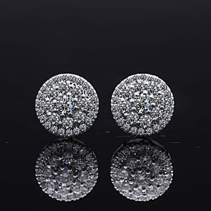 Luxuriant Lab Grown Diamond G-H SI 0.50 ctw Earrings in Platinum Over Sterling Silver