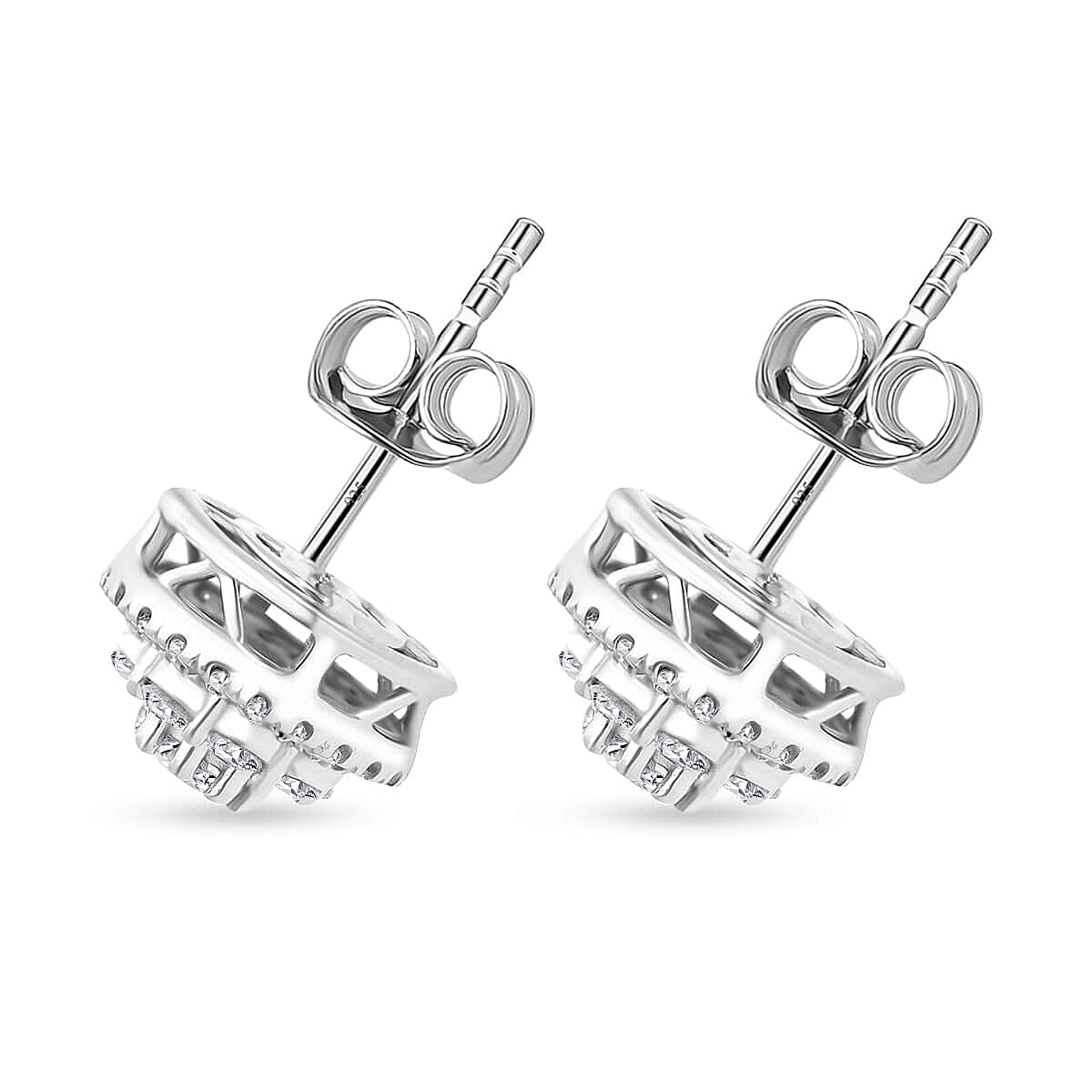 Luxuriant Lab Grown Diamond G-H SI 0.50 ctw Earrings in Platinum Over Sterling Silver image number 3