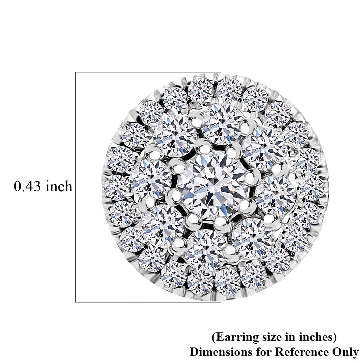 Luxuriant Lab Grown Diamond G-H SI 0.50 ctw Earrings in Platinum Over Sterling Silver image number 5