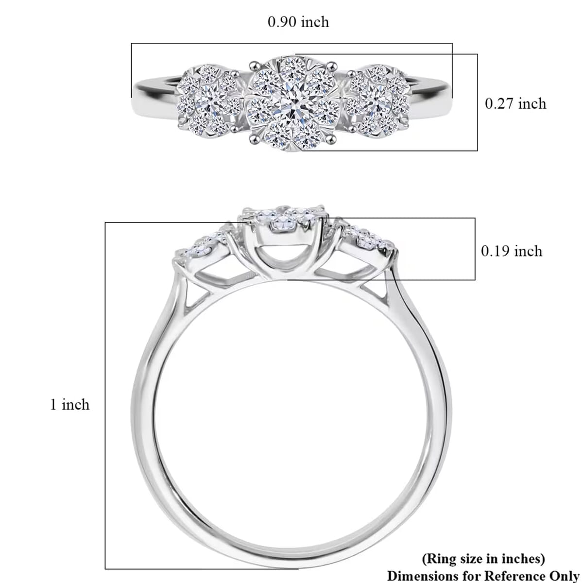Luxuriant Lab Grown Diamond G-H SI 0.50 ctw Ring in Platinum Over Sterling Silver (Size 10.0)  image number 7