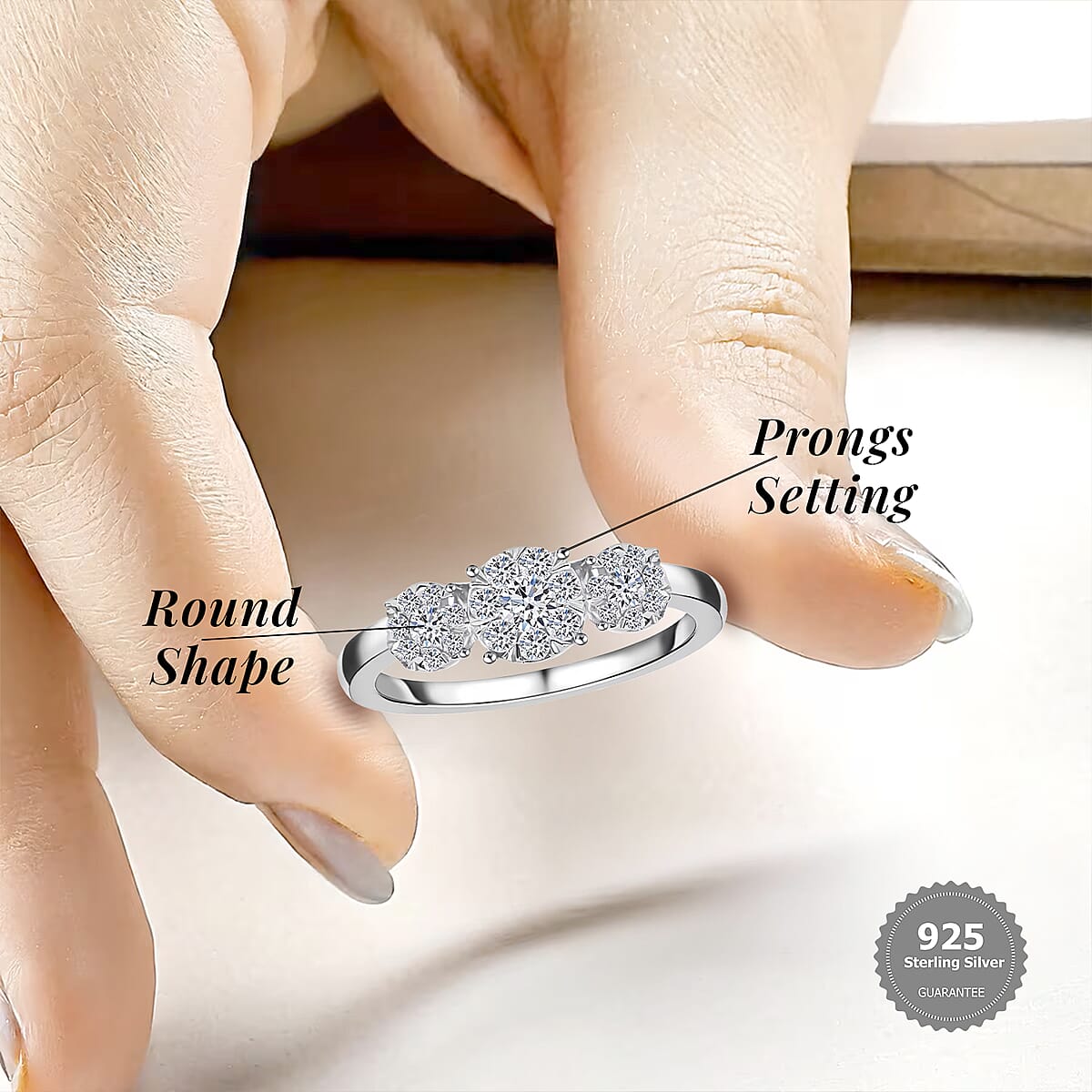 Luxuriant Lab Grown Diamond G-H SI 0.50 ctw Ring in Platinum Over Sterling Silver (Size 7.0)  image number 5