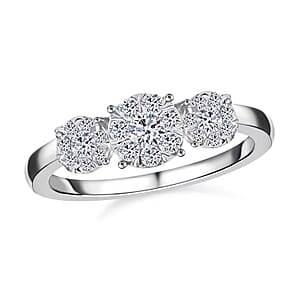 Luxuriant Lab Grown Diamond G-H SI 0.50 ctw Ring in Platinum Over Sterling Silver (Size 9.0) 