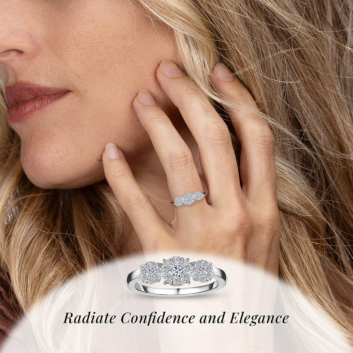 Luxuriant Lab Grown Diamond G-H SI 0.50 ctw Ring in Platinum Over Sterling Silver (Size 9.0)  image number 1