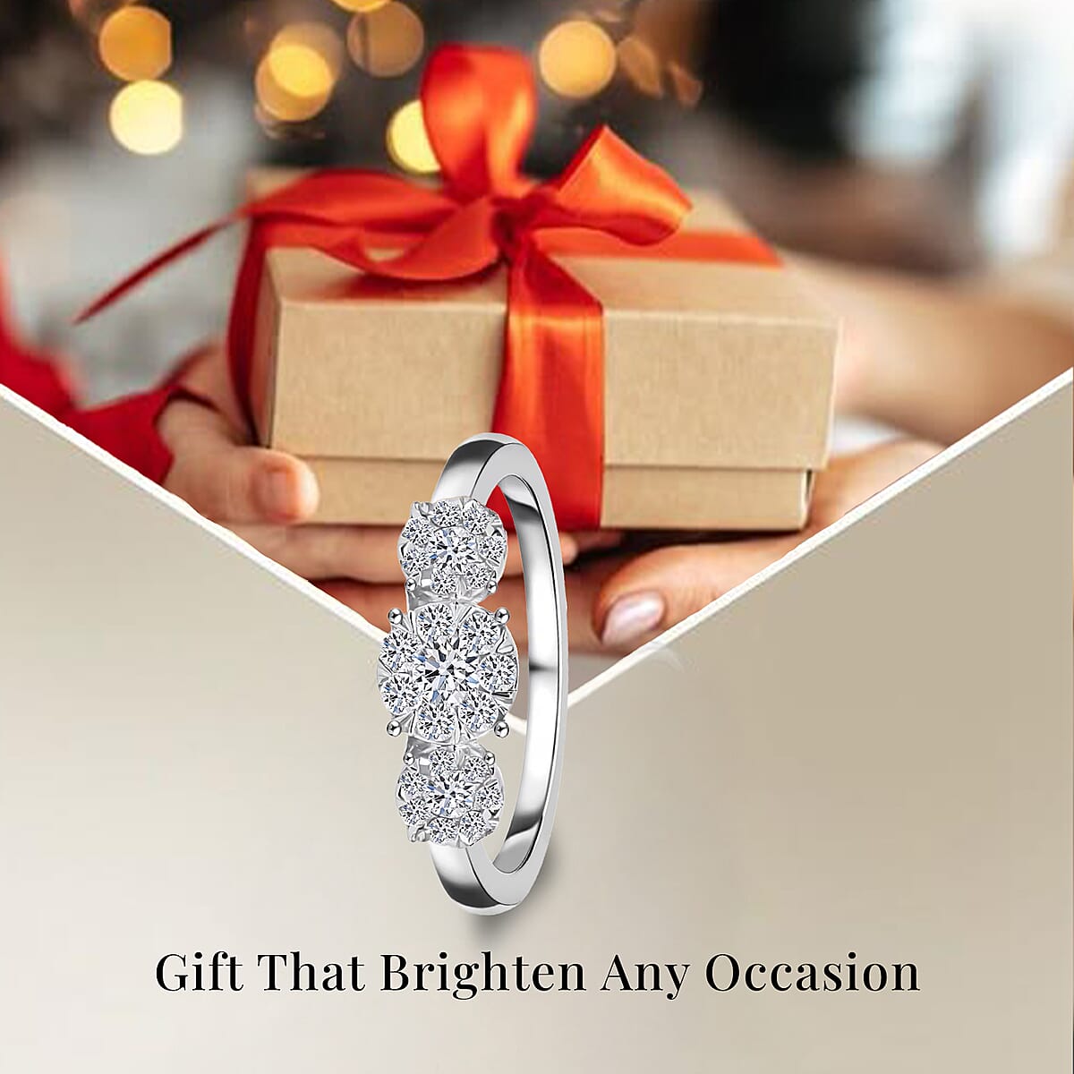 Luxuriant Lab Grown Diamond G-H SI 0.50 ctw Ring in Platinum Over Sterling Silver (Size 9.0)  image number 2