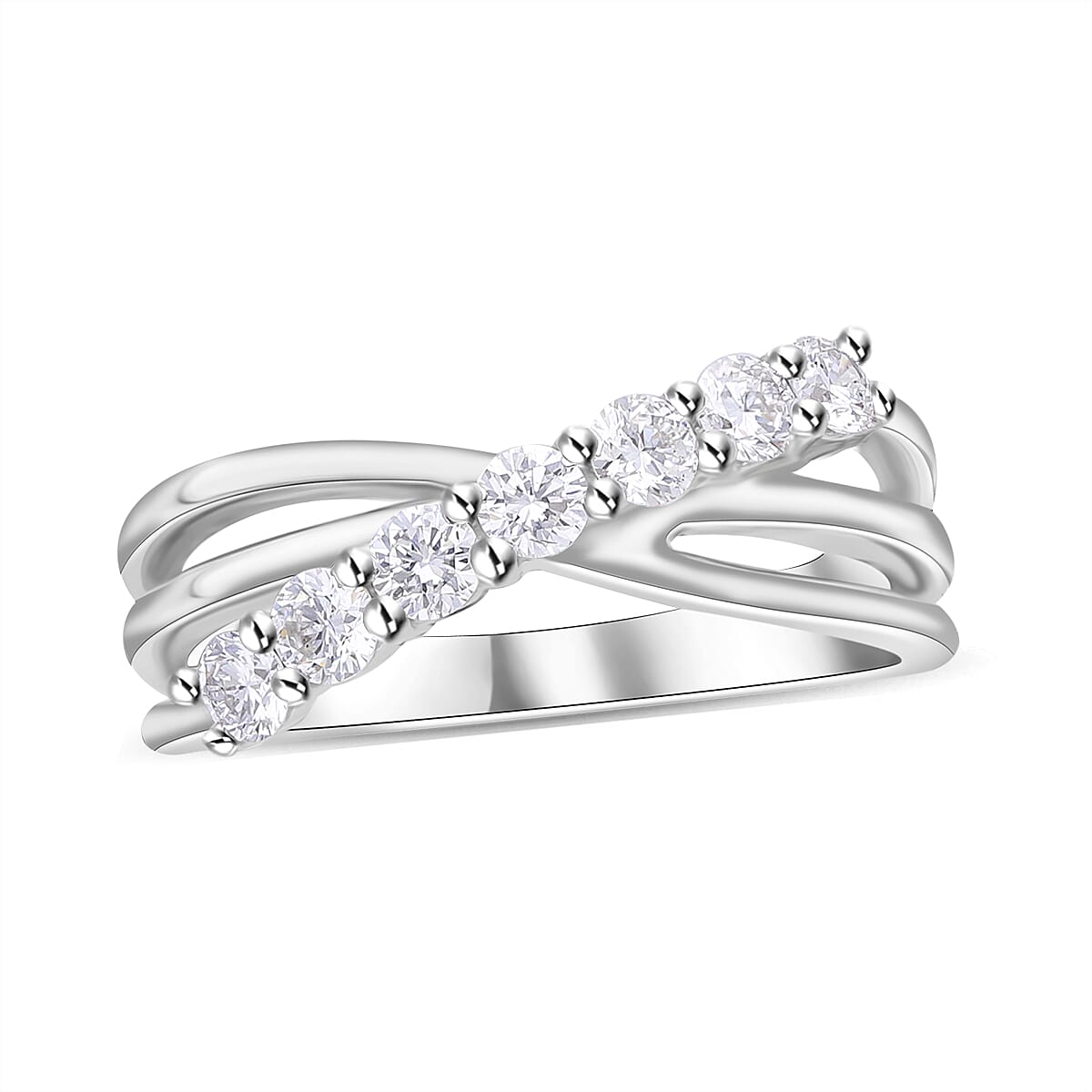 Luxuriant Lab Grown Diamond G-H SI 0.50 ctw Ring in Platinum Over Sterling Silver (Size 10.0)