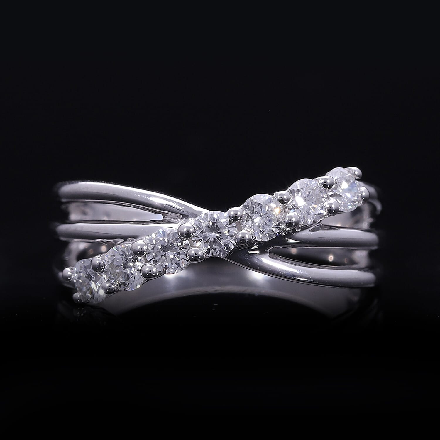 Luxuriant Lab Grown Diamond G-H SI 0.50 ctw Ring in Platinum Over Sterling Silver (Size 10.0)