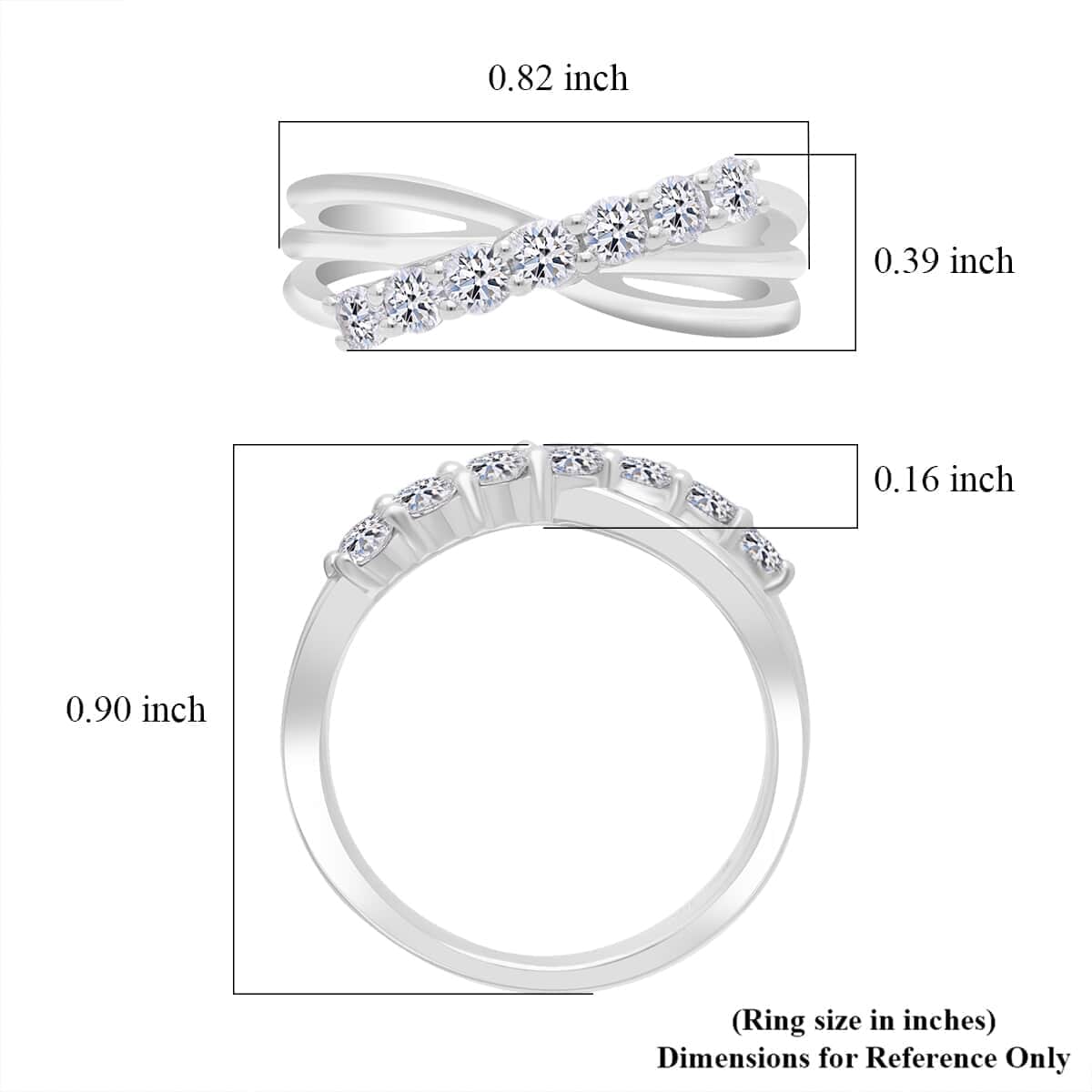 Luxuriant Lab Grown Diamond G-H SI 0.50 ctw Ring in Platinum Over Sterling Silver (Size 6.0) image number 5