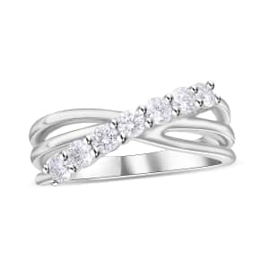 Luxuriant Lab Grown Diamond G-H SI 0.50 ctw Ring in Platinum Over Sterling Silver (Size 9.0)