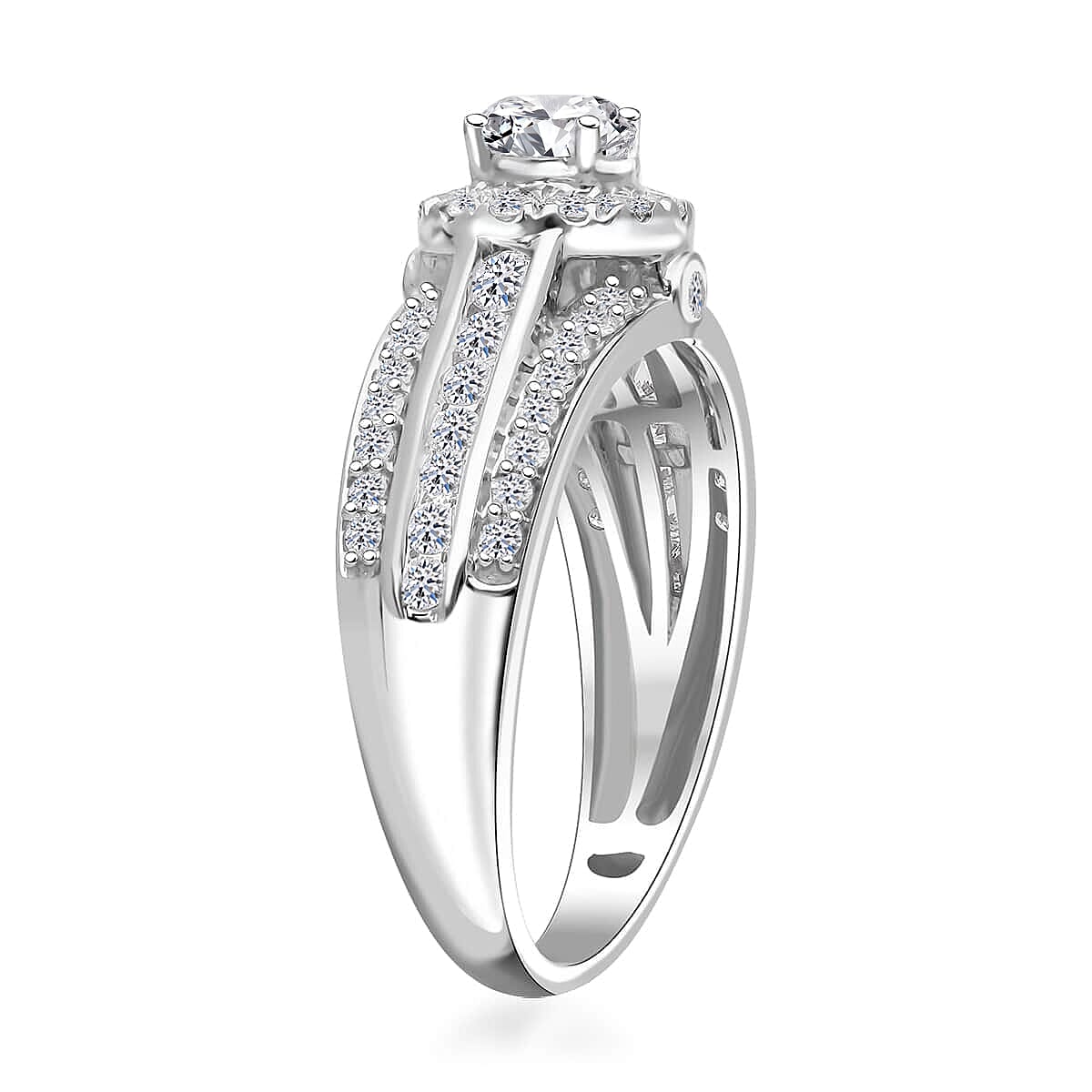 Luxuriant Lab Grown Diamond G-H SI 1.50 ctw Ring in Platinum Over Sterling Silver (Size 10.0) 