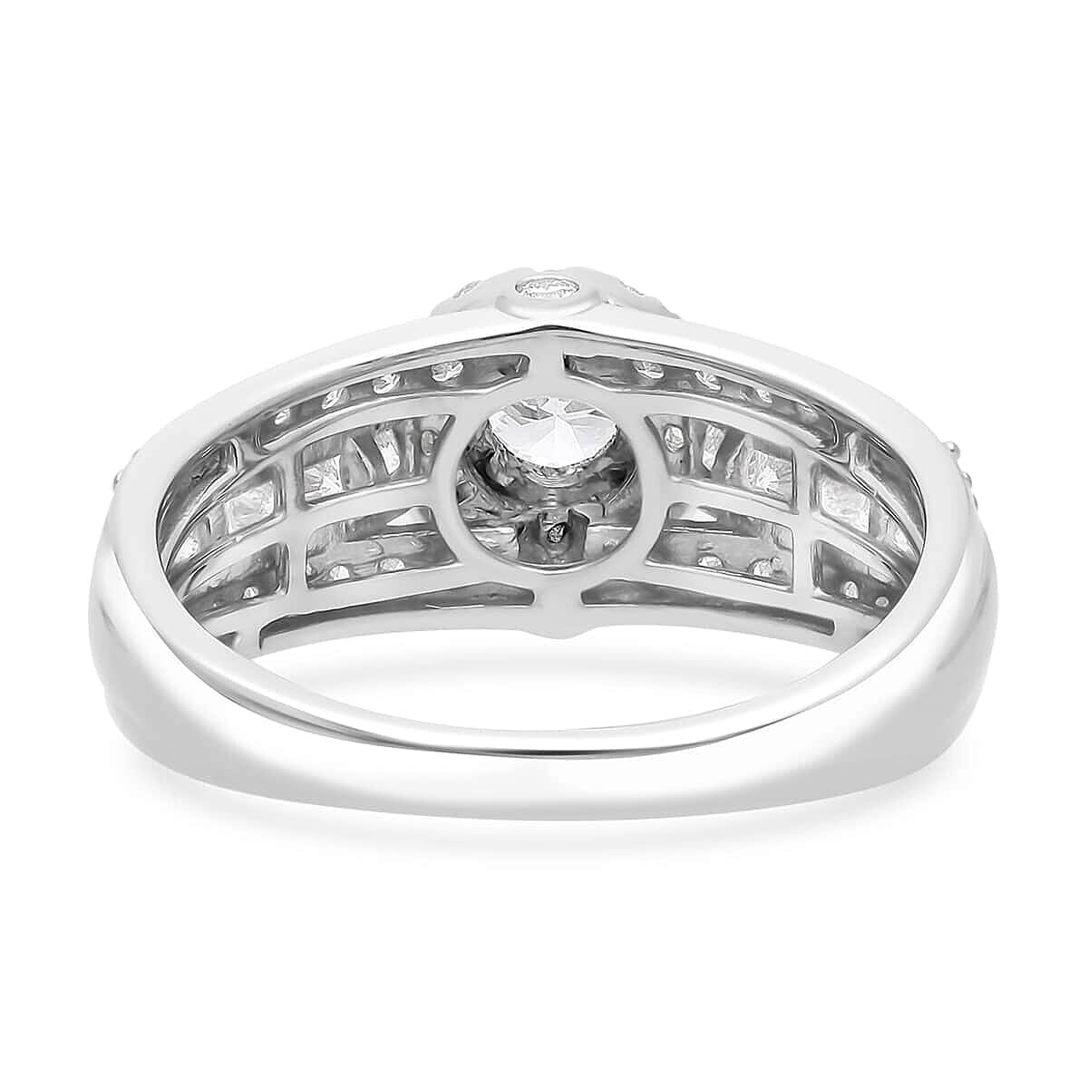 Luxuriant Lab Grown Diamond G-H SI 1.50 ctw Ring in Platinum Over Sterling Silver (Size 10.0) 