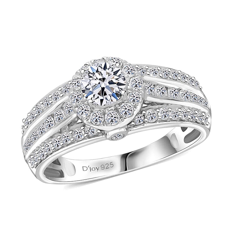 Luxuriant Lab Grown Diamond G-H SI 1.50 ctw Ring in Platinum Over Sterling Silver (Size 6.0) 