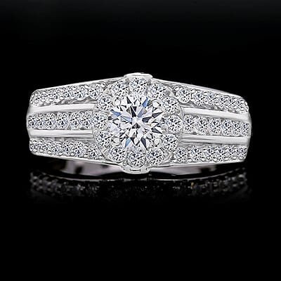 Luxuriant Lab Grown Diamond G-H SI 1.50 ctw Ring in Platinum Over Sterling Silver (Size 6.0) 