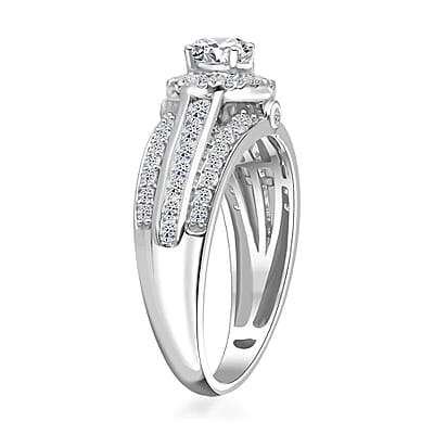 Luxuriant Lab Grown Diamond G-H SI 1.50 ctw Ring in Platinum Over Sterling Silver (Size 6.0) 