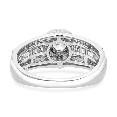 Luxuriant Lab Grown Diamond G-H SI 1.50 ctw Ring in Platinum Over Sterling Silver (Size 6.0) 