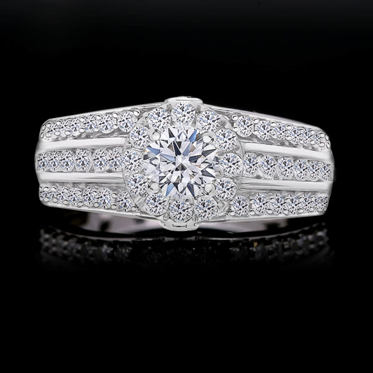 Luxuriant Lab Grown Diamond G-H SI 1.50 ctw Ring in Platinum Over Sterling Silver (Size 9.0)  image number 1