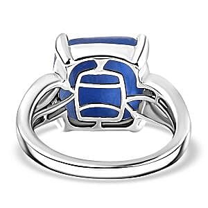 Kashmir Kyanite and White Zircon 7.60 ctw Ring in Platinum Over Sterling Silver (Size 11.5)