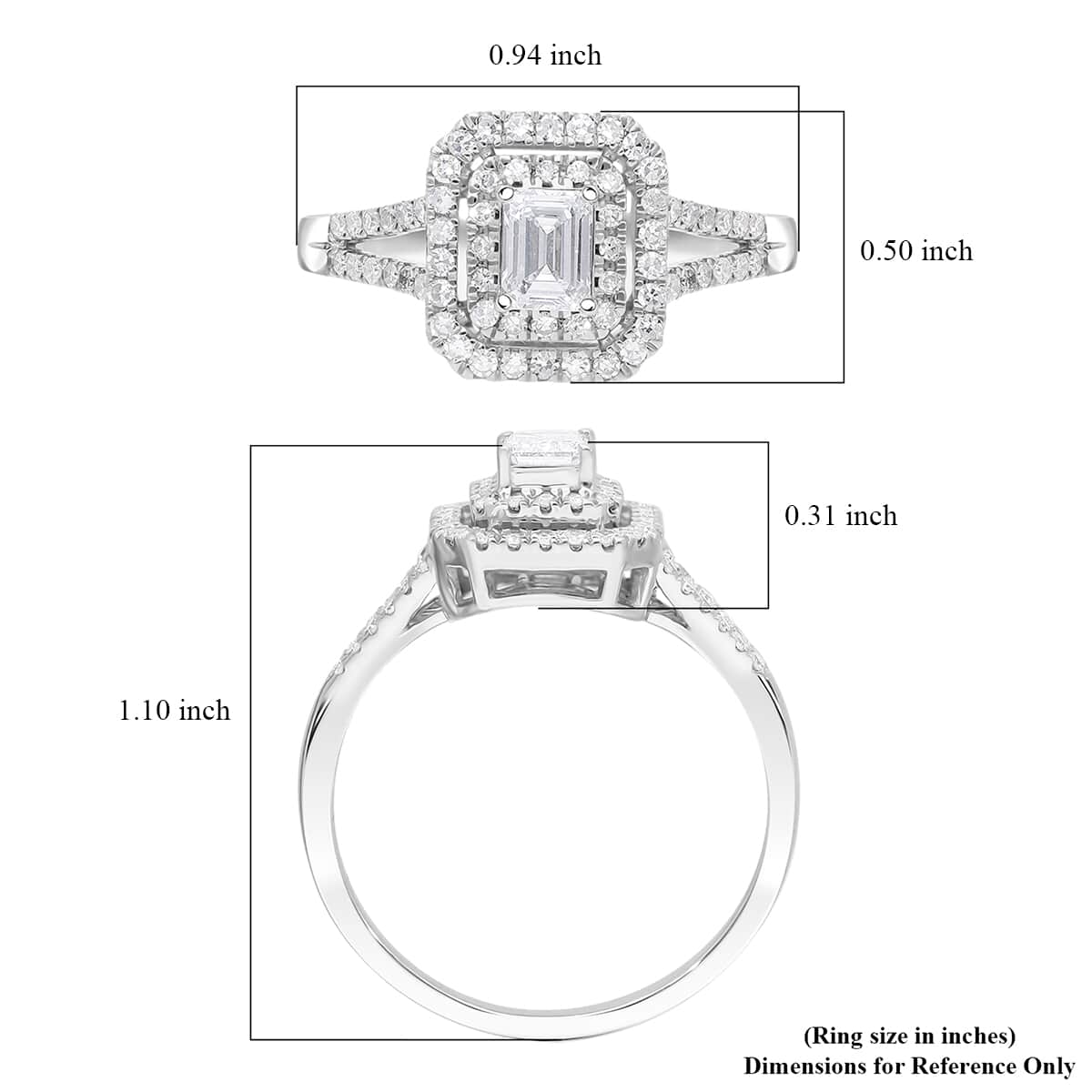 Luxuriant Lab Grown Diamond G-H SI 1.00 ctw Split Shank Ring in Platinum Over Sterling Silver (Size 10.0) image number 5