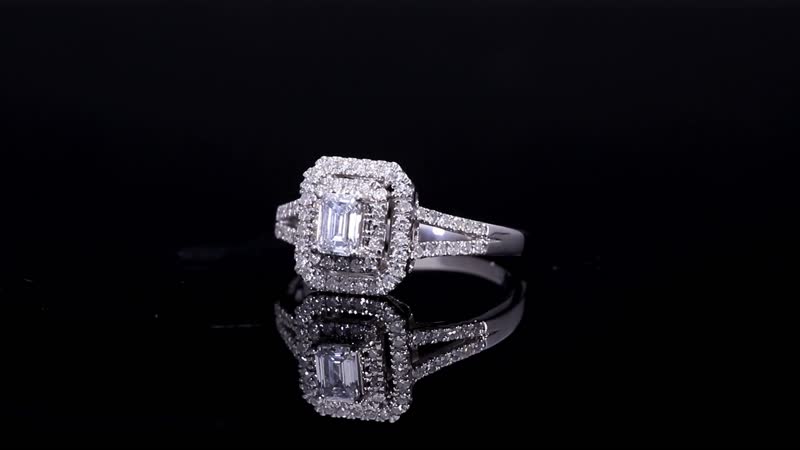 Luxuriant Lab Grown Diamond (G-H, SI) Split Shank Ring in Platinum Over Sterling Silver (Size 10.0) 1.00 ctw