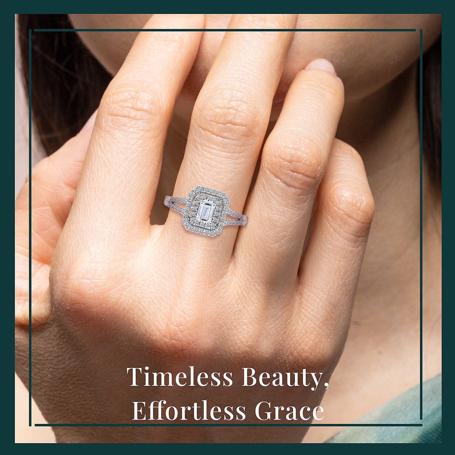 Luxuriant Lab Grown Diamond G-H SI 1.00 ctw Split Shank Ring in Platinum Over Sterling Silver (Size 9.0)