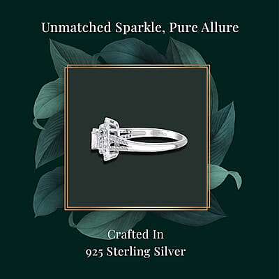 Luxuriant Lab Grown Diamond G-H SI 1.00 ctw Split Shank Ring in Platinum Over Sterling Silver (Size 9.0)