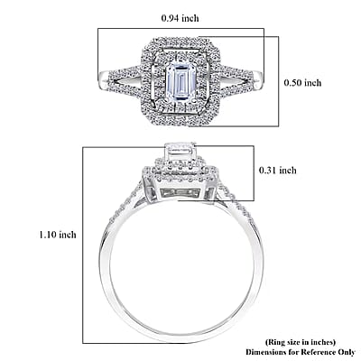 Luxuriant Lab Grown Diamond G-H SI 1.00 ctw Split Shank Ring in Platinum Over Sterling Silver (Size 9.0)