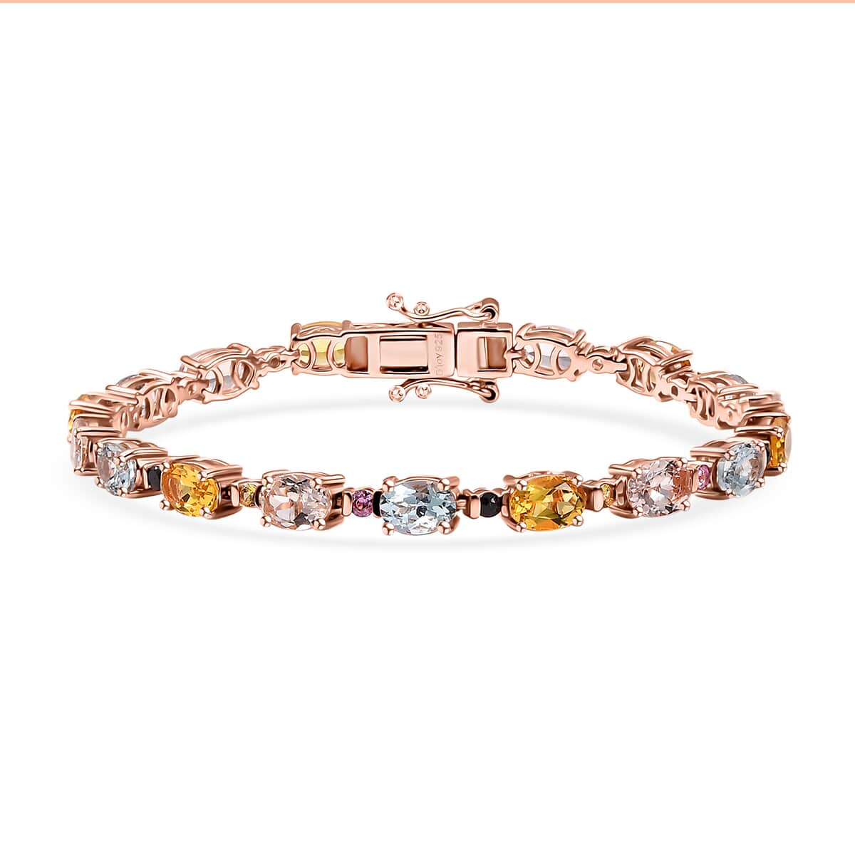 Multi Beryl 7.50 ctw Bracelet in 18K Vermeil Rose Gold Over Sterling Silver (6.50 In) image number 0