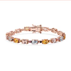 Multi Beryl 7.50 ctw Bracelet in 18K Vermeil Rose Gold Over Sterling Silver (6.50 In)