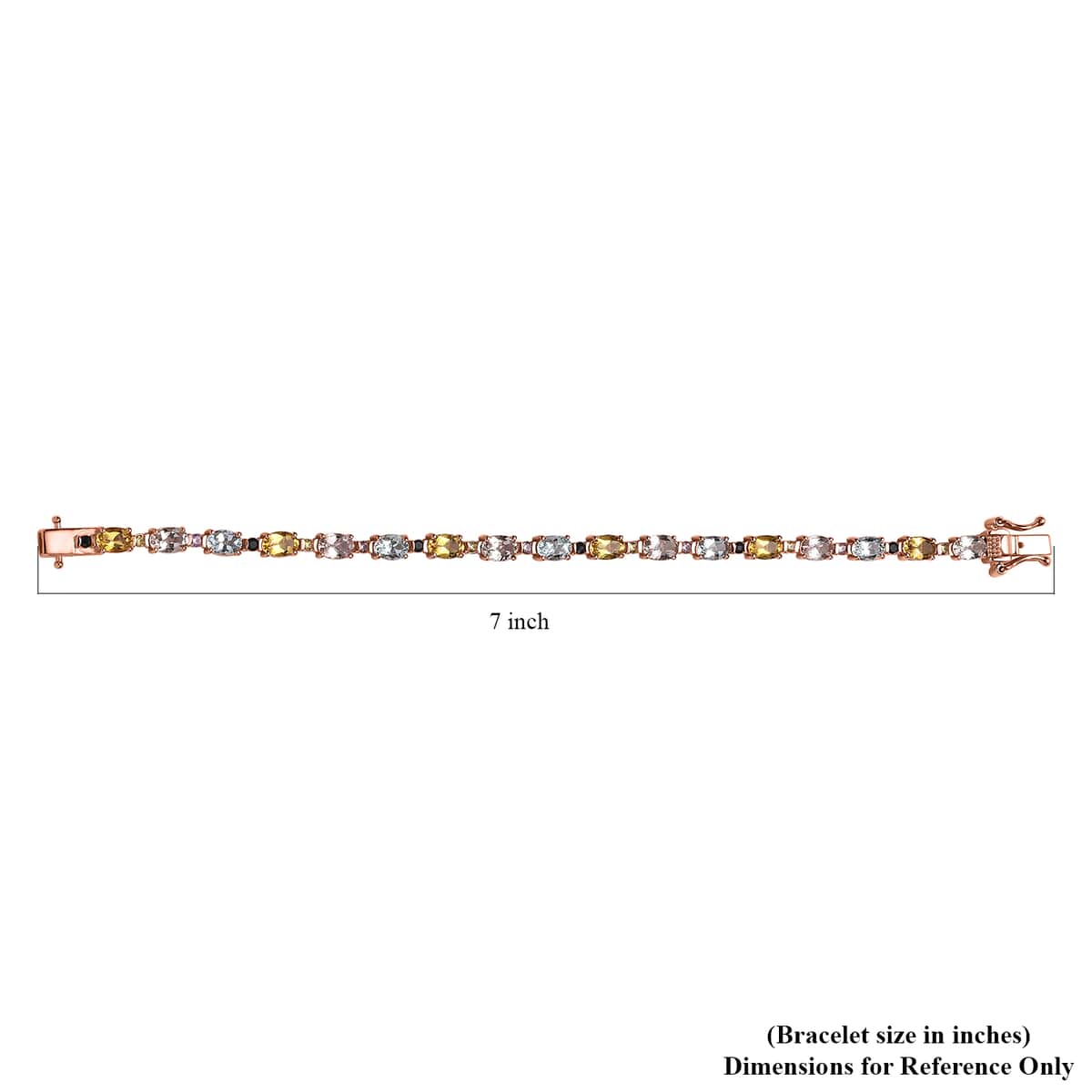 Multi Beryl 7.50 ctw Bracelet in 18K Vermeil Rose Gold Over Sterling Silver (6.50 In) image number 4