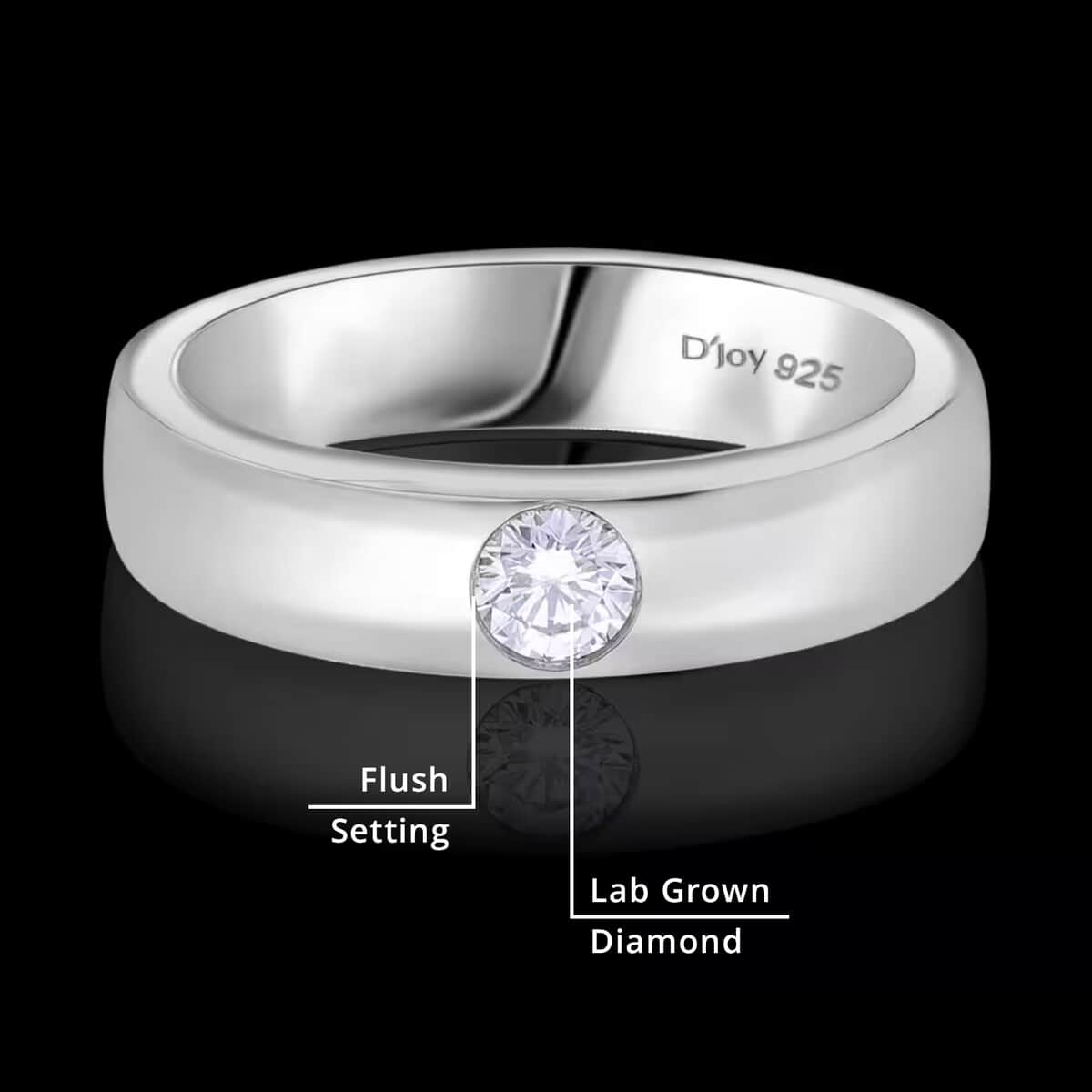 Luxuriant Lab Grown Diamond (G-H, SI) Band Ring in Platinum Over Sterling Silver (Size 10.0) 0.25 ctw image number 4