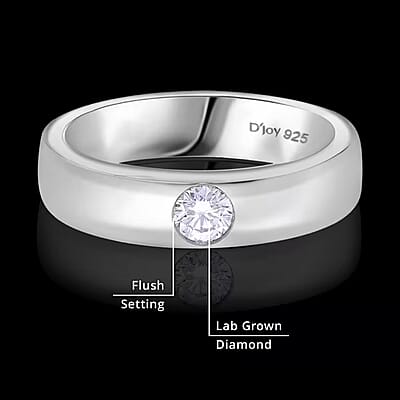 Luxuriant Lab Grown Diamond G-H SI 0.25 ctw Band Ring in Platinum Over Sterling Silver (Size 7.0) 