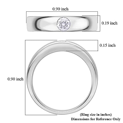 Luxuriant Lab Grown Diamond G-H SI 0.25 ctw Band Ring in Platinum Over Sterling Silver (Size 7.0) 