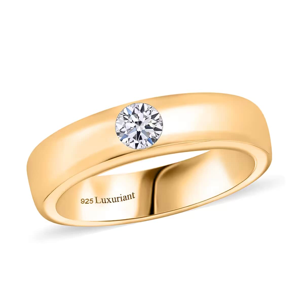 Luxuriant Lab Grown Diamond G-H SI 0.25 ctw Band Ring in Vermeil Yellow Gold Over Sterling Silver (Size 10.0) image number 0