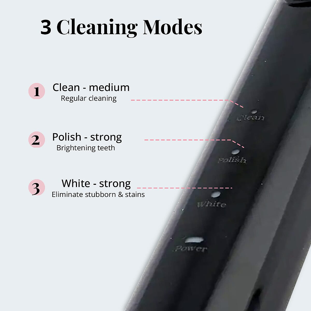 Closeout Total Vision Sonic Electric Toothbrush with 4 Replaceable Brush Heads -Black image number 2