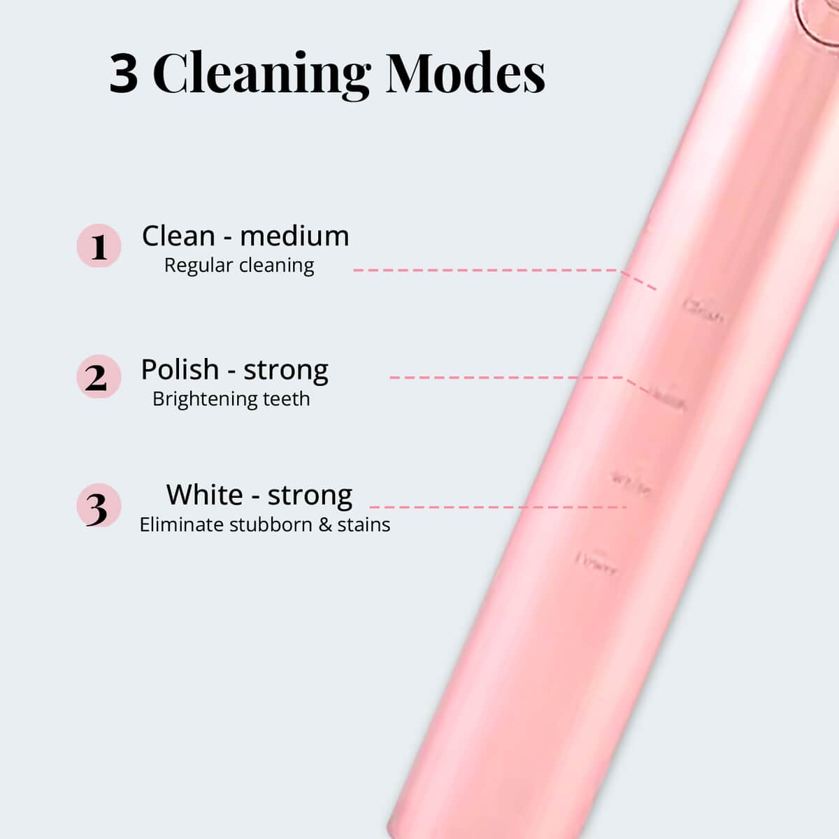 Closeout Total Vision Sonic Electric Toothbrush with 4 Replaceable Brush Heads -Rose Gold image number 2