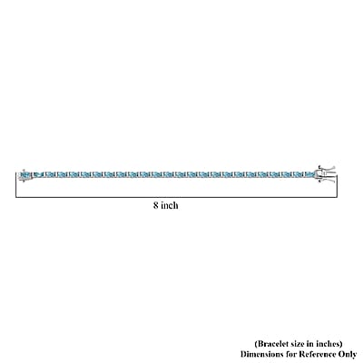D'Joy Betroka Blue Apatite and White Zircon 9.00 ctw Aqua Flow Bracelet in Rhodium Over Sterling Silver (7.25 In)