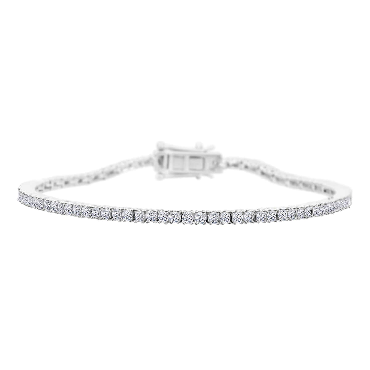 Luxuriant Lab Grown Diamond G-H SI 2.00 ctw Bracelet in Platinum Over Sterling Silv (7.25 In) (Del. in 5-7 Days) image number 0