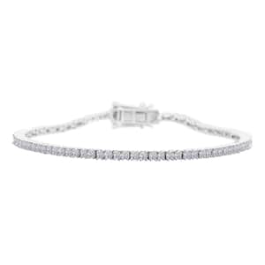 Luxuriant Lab Grown Diamond G-H SI 2.00 ctw Bracelet in Platinum Over Sterling Silver (7.25 In)