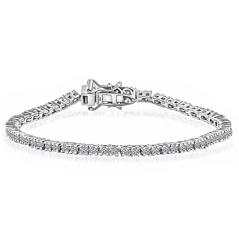 Luxuriant Lab Grown Diamond G-H SI 2.00 ctw Bracelet in Platinum Over Sterling Silver (7.25 In)