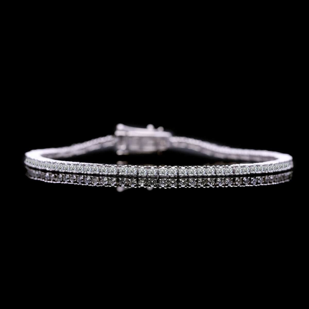 Luxuriant Lab Grown Diamond G-H SI 2.00 ctw Bracelet in Platinum Over Sterling Silv (7.25 In) (Del. in 5-7 Days) image number 1