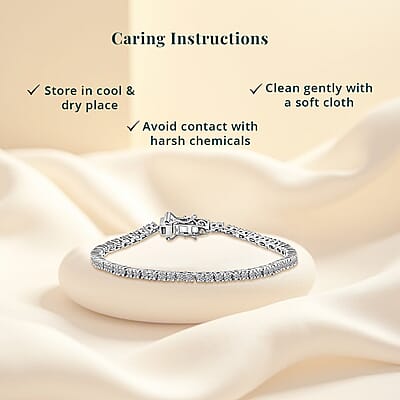 Luxuriant Lab Grown Diamond G-H SI 2.00 ctw Bracelet in Platinum Over Sterling Silver (7.25 In)