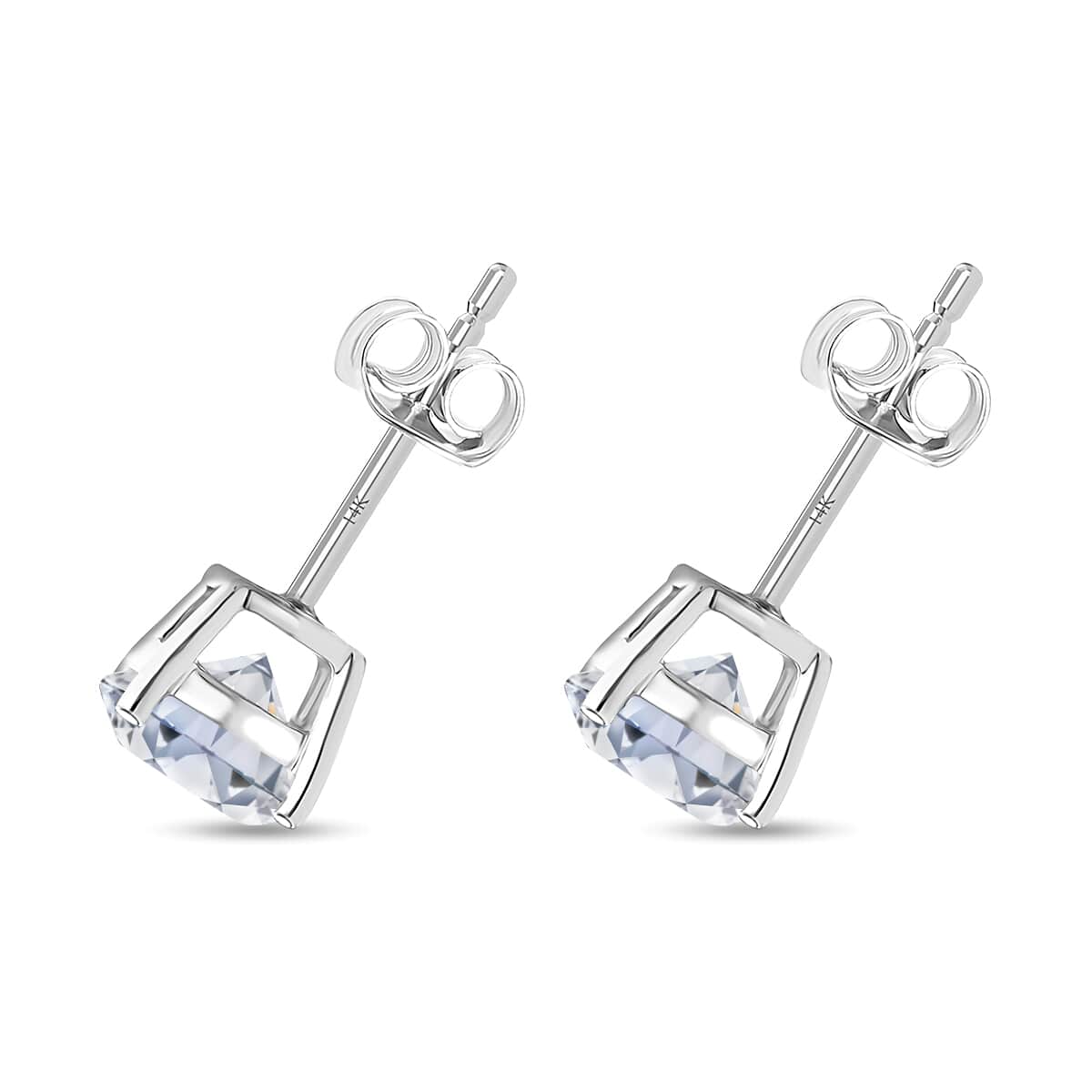 Luxuriant Lab Grown Diamond E-F VS 2.00 ctw Solitaire Stud Earrings in 14K White Gold image number 3