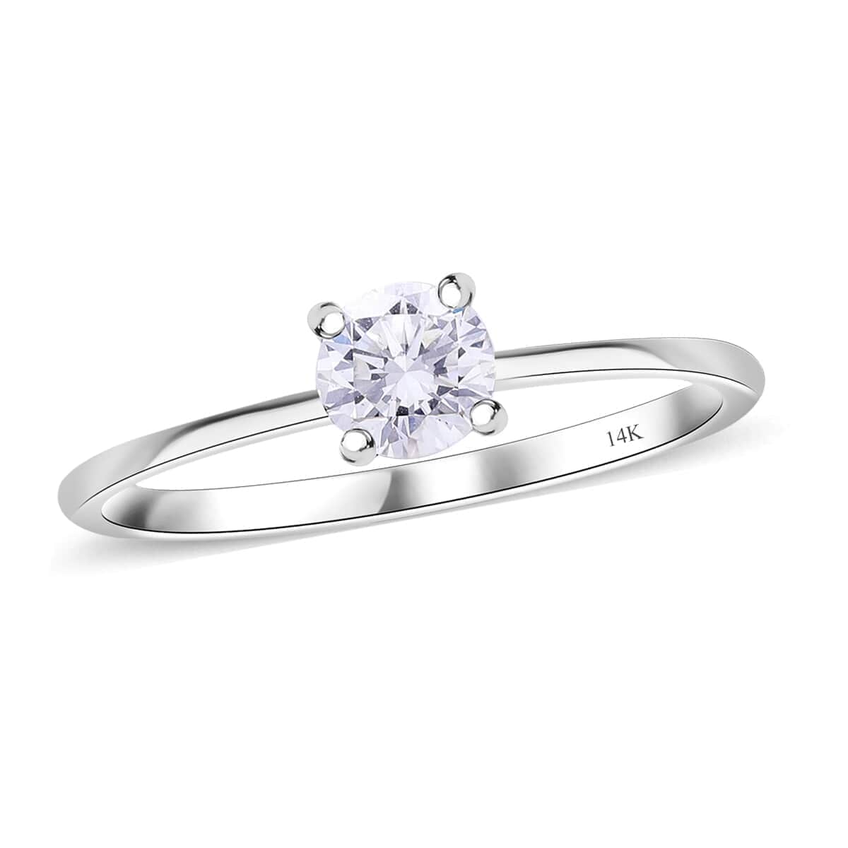 14K White Gold Luxuriant Lab Grown Diamond (E-F, VS) Solitaire Ring (Size 8.0) 0.50 ctw image number 0