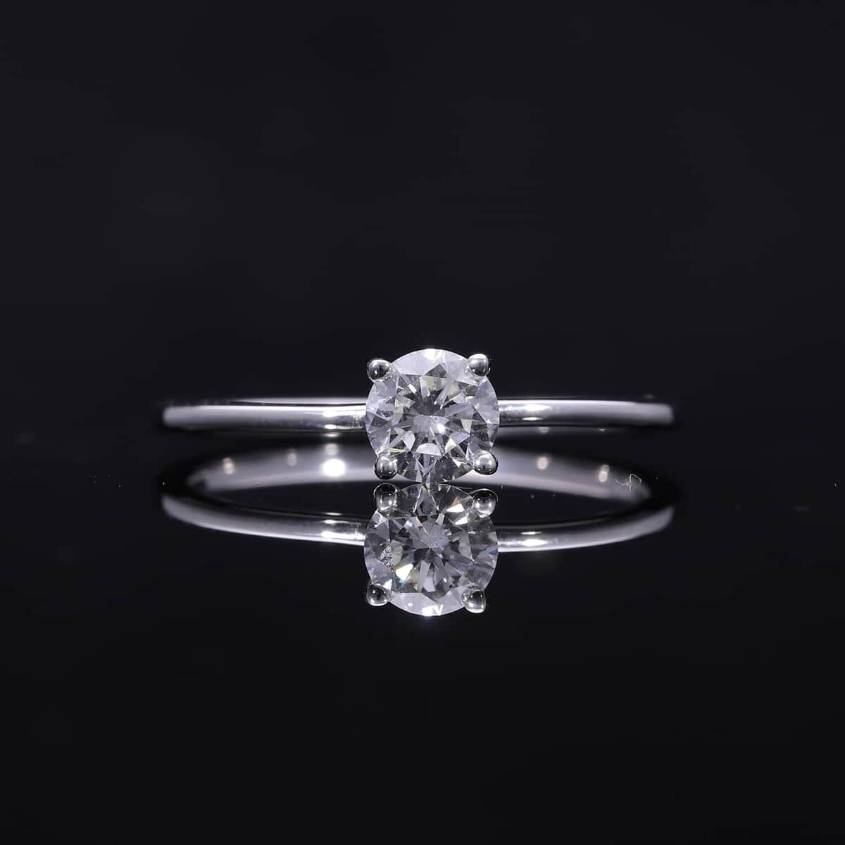 14K White Gold Luxuriant Lab Grown Diamond (E-F, VS) Solitaire Ring (Size 8.0) 0.50 ctw image number 1